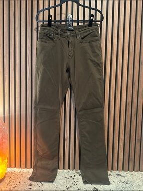 DU/ER Men's Straight Fit Jeans in Olive Green